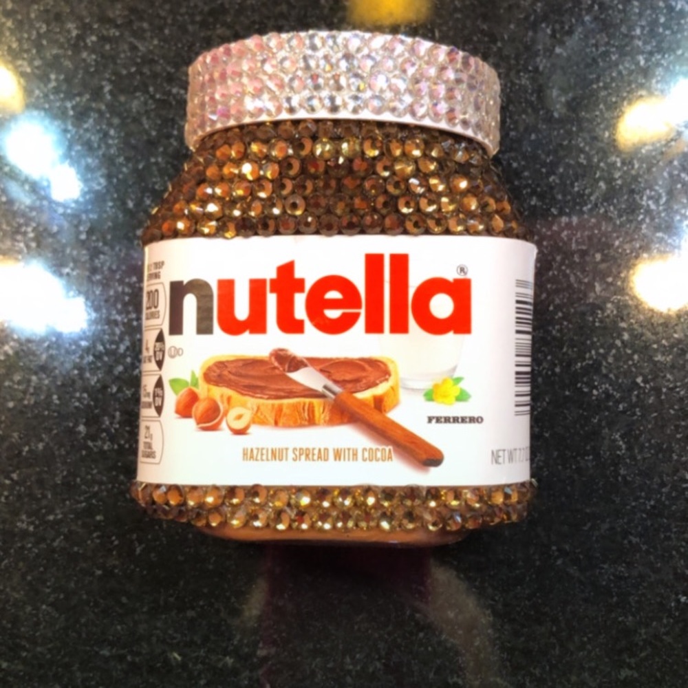 💗NEW FRESH SEALED RHINESTONE CRYSTAL BLING BEDAZZLED NUTELLA CHOCOLATE SPREAD